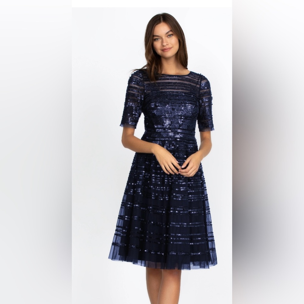 NWT Johnny Was Navy Beaded Dress Size 4